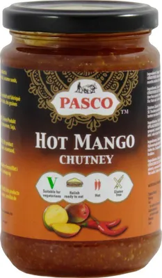Produktbild von [ 320g ] PASCO Scharfes Mango Chutney / Hot Mango Chutney GLUTENFREI