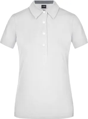 Produktbild von Ladies' Plain Polo Polo mit modischem Einsatz white/navy/white, Gr. M