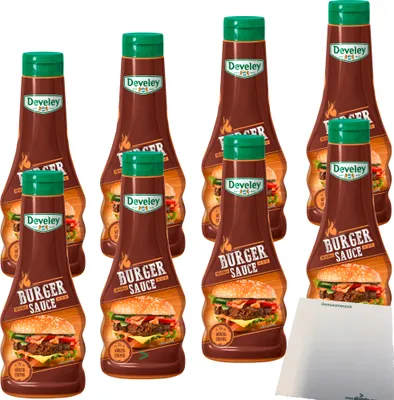Produktbild von Develey Burger Sauce das Original würzig cremig 8er Pack (8x250ml Flasche) + usy Block