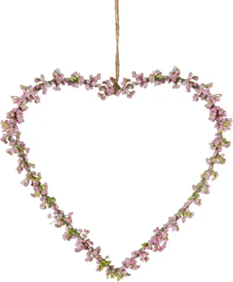 Image de Cœur de fleur gypsophile Cœur couronne décorative rose Ø 17 cm