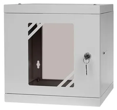 Obrázek produktu pro Rack Cabinet 10" 6U, 300mm, Glass Door, Gray