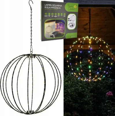 Obrázek produktu pro Solární zahradní svítidlo závěsné koule 30 cm se 120 LED – dekorativní solární závěsné svítidlo/venkovní dekorace, vícebarevná změna barev