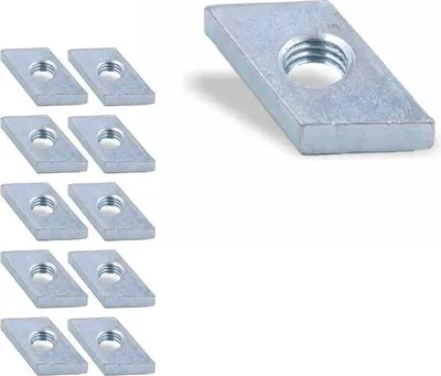 Produktbild von 10x Nutenstein | Gewindeplatte Rhombus 19x13x5 mm M8 Gewinde Winkel 30° | Stahl verzinkt