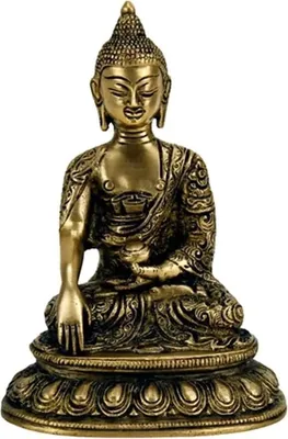 Image de Statue de Bouddha Shakyamuni couleur unique – 1150 g ; 15 cm