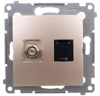 Imagen del producto de Contacto Simon DASFRJ45.01/44, Dorado, Plástico, IP20, 75 mm, 43 mm, 75 mm