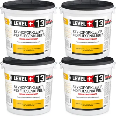 Zdjęcie produktu dla Gotowy Klej do styropianu 100KG Biały Klej do Płytek dekoracyjnych do korka Level Plus 13