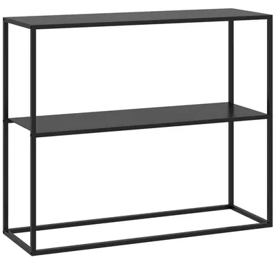 Immagine prodotto di Tavolino consolle con ripiani aperti – Tavolino d'ingresso | Colore: Nero | Dimensioni: 90x30x75 cm