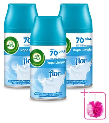 Image de 3 recharges Air Wick Freshmatic - Fleurs et fraîcheur - 250 ml - Pack économique - 3 pièces