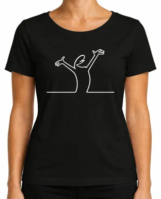 Imagen del producto de Camiseta para mujer, diseño "Linea Strichmännchen Balum Comic Cartoon", color , talla L