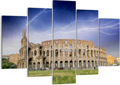 Produktbild von Bild auf Leinwand - Leinwandbild - Italien Architektur Kolosseum Tourismus - 150x100cm - Wand Bild - Wanddeko - Leinwanddruck - Bilder - Kunstdruck - Leinwand bilder - Wandkunst - EA150x100-2505