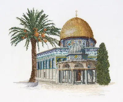 Produktbild von Thea Gouverneur Kreuzstich Stickpackung "Felsendom Aida", Zählmuster, 29x25cm