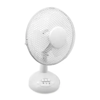 Obrázek produktu pro Stolní ventilátor Oscilační bílý Ø 23 cm 2 rychlosti Stolní ventilátor Chladič vzduchu Ventilátor