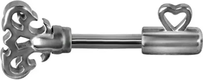 Produktbild von Karisma Edelstahl 316L Doppel Helix Micro Barbell Piercing Ohrring Länge 5mm - Schlüssel