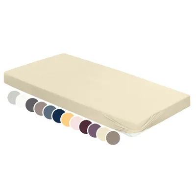 Produktbild von liebling - Jersey Elasthan Spannbetttuch, 180 x 200 - 200 x 220 cm, Rundum Gummizug, Matratzen bis 30 cm Höhe, natur