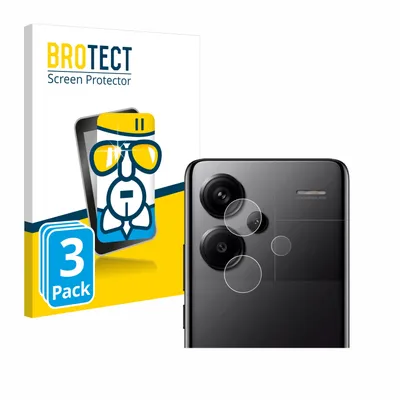 A product packaging for screen protectors and a smartphone with camera lens protectors.