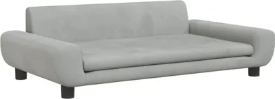 Zdjęcie produktu dla vidaXL Sofa dziecięca jasnoszara 100x54x33 cm aksamitna
