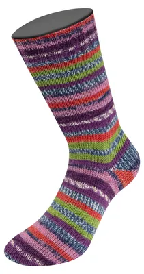 Produktbild von Lana Grossa - Meilenweit 100g Cervinia 1708 pink tonrot graublau zartgrau rotviolett flieder grün dunkelblau
