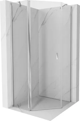 Produktbild von Mexen Mist fünfeckige Duschkabine, schwenkbar 90 x 90 cm, transparent, Chrom - 8A8-090-090-01-00