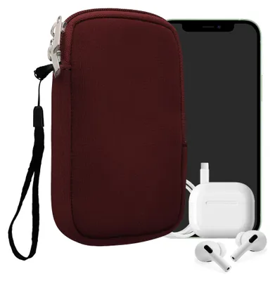 Produktbild von kwmobile Neopren Handytasche für Smartphones M - 5,5" - Handy Tasche mit Reißverschluss - Handyhülle universal Brombeere