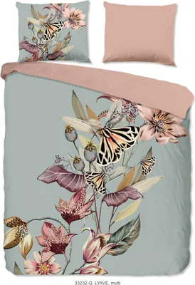 Immagine prodotto di Biancheria da letto "Fiori e farfalle" - Multicolore - (200x200/220 cm) - Cotone