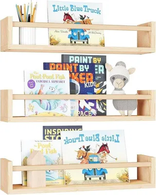 Produktbild von Famanu Wandregal Set 3 Stück - Schwebende Regale für Bücher und Spielzeug