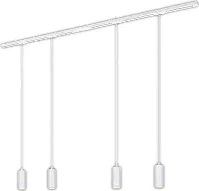 Produktbild von Rail Schienensystem Komplettset 4x LED Pendel Dimmbar Einspeisung Weiß 1,5 m