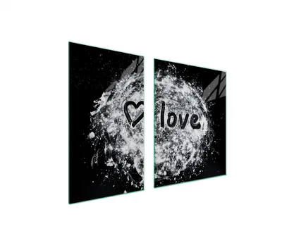 Produktbild von Herdabdeckplatten 2 teilig 100x52 Glaskeramikkochfeld Abdeckung Glas Schneidebrett Liebe Herz