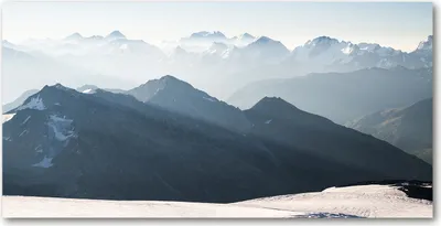Produktbild von Tulup® Glas-Bild - 100x50 -Wandkunst - Wandbild hinter gehärtetem Sicherheitsglas  - Landschaften - Berggipfel - Grau