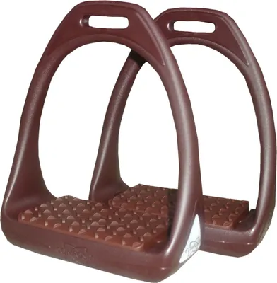 Produktbild von Compositi Kunststoffsteigbügel Reflex mit flexibler breiter Trittfläche braun/braun  Compositi Reflex Stirrup Irons Adults 4.75, Shock Absorbing