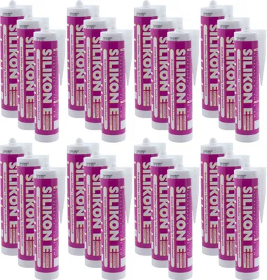 Produktbild von ARLI SET: 24x Silikon 310ml transparent Universal Sanitär Bad Dusche Küche Fuge Fenster innen außen - 24 Kartuschen