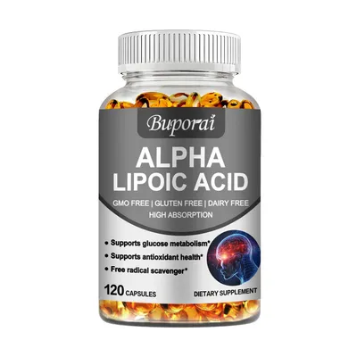 Produktbild von Alpha Lipoic Acid (120 Kapseln) Nahrungsergänzungsmittel, Antioxidans, Gehirn, Blutzucker, Stoffwechsel, Schmerz