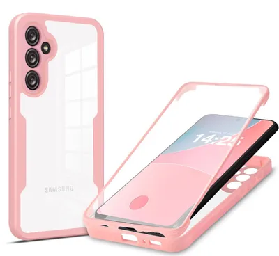 Produktbild von 360 Grad Rundum Schutz Handyhülle für Samsung Galaxy A55 5G Full Cover Vollschutz Case Farbe: Rose