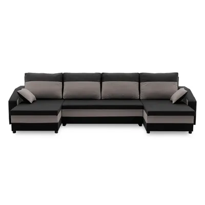 Produktbild von Ecksofa SPARTA U-FORM mit Schlaffunktion BONELL - Eckcouch mit 3 Bettkasten, schwarz, grau