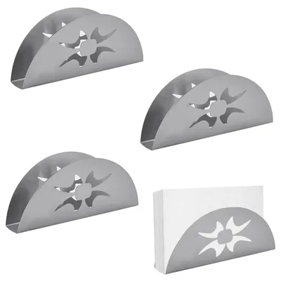 Serviettenhalter 4er-Set Edelstahl Retro Silber
