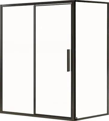 Produktbild von Duschabtrennung mit Pendeltür Mattschwarz Industriestil - 140 x 80 x 195 cm - TORONI