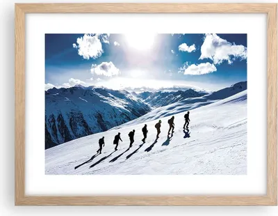 Produktbild von Gerahmtes Poster - Rahmen in heller Eiche - Berg Wanderung Gipfel - 40x30 cm - Wand Bild - Wanddeko - Wandbilder - Kunstposter - Wandposter - Bilderrahmen - Bilder - Kunstdruck - P2NAA40x30-4803