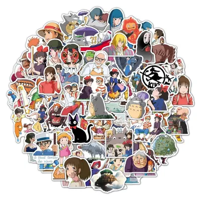 Image de Autocollants Totoro, 100 pièces, imperméables, en vinyle, pour décoration : voiture, ordinateur portable, vélo, skateboard