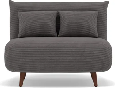 Image de Best Mobilier Lumi - Banquette convertible clic-clac 1 place en velours côtelé , Gris