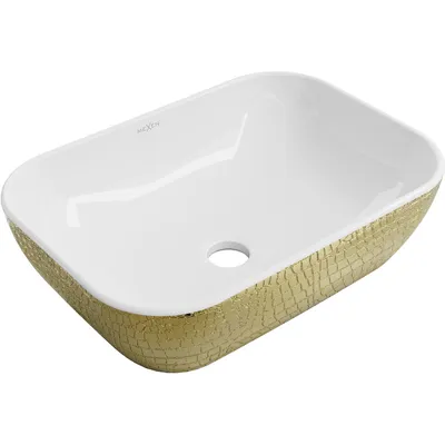 Obrázek produktu pro Mexen Rita umyvadlo na desku 45 x 32 cm, Bílá/Zlatá - 21084554