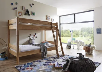 Produktbild von Etagenbett Steffan Buche massiv Natur lackiert