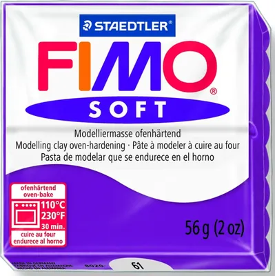 Produktbild von Modelliermasse Fimo soft 56g purpur Packung mit 10 Stück