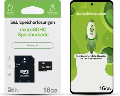 Produktbild von microSD Speicherkarte S&L für Realme 12 - Speicherkapazität: 16 GB