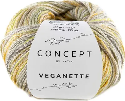 Produktbild von Katia Veganette Fb. 100, Baumwollgarn mit Farbverlauf, Baumwolle zum Stricken und Häkeln, Wolle vegan