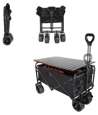Produktbild von Campingwagen, Geländereifen, 150KG Tragfähigkeit, schwarz