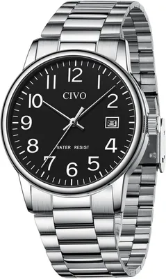 Produktbild von Herrenuhr Edelstahl Armbanduhr Herren Analog Uhren Herren Quarz mit Datum Wasserdicht Männer Uhr Vintage Klassisch Casual