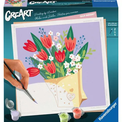 Image de Ravensburger CreArt Peinture sur Numéro - Bouquet de tulipes