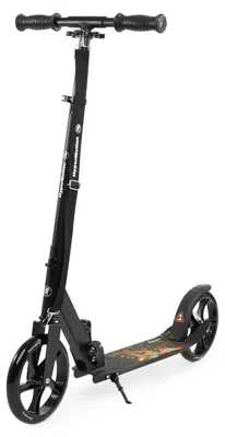 Image de Trottinette urbaine pliable - Idéale pour la ville - Roues de 200 mm - Guidon réglable en hauteur - Pour enfants et adultes - Noir