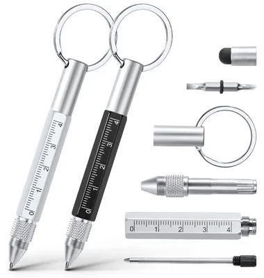 Productafbeelding van Multifunctionele pen, 2 stuks 6-in-1 gereedschapspen