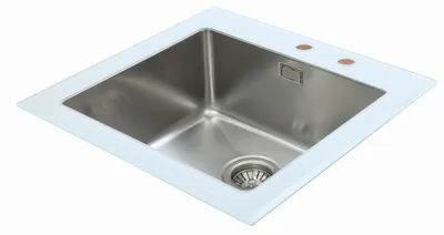 Produktbild von Küchenspüle Glas Einbauspüle Edelstahl Spüle 55 x 53 Weiß Respekta New York