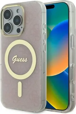 Zdjęcie produktu dla Etui Guess IML 4G MagSafe do iPhone 16 Pro Max różowy